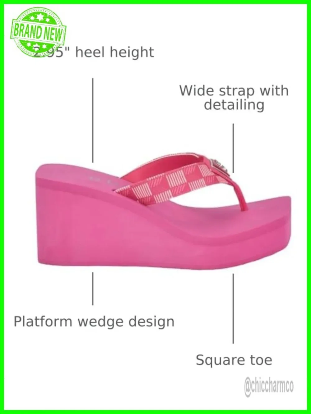 Platform Wedge Thong Sandal Slip On Heel